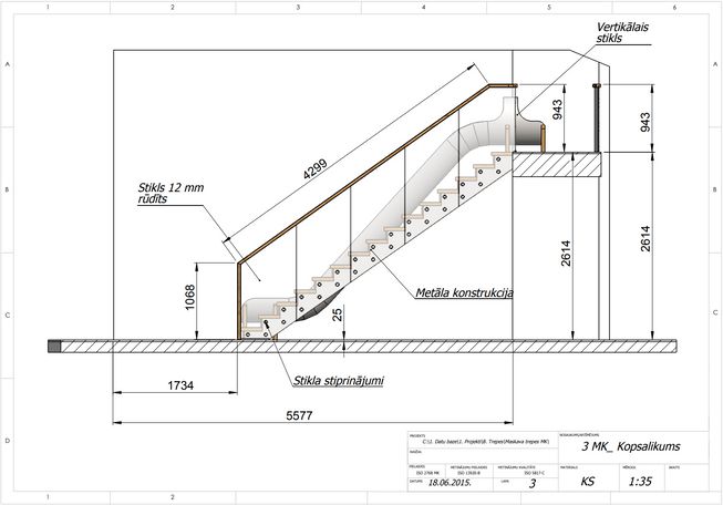 Technical drawing of the stair and slide